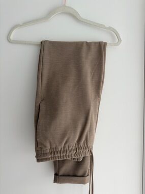 Zara Neutral-Tone Drawstring Pants